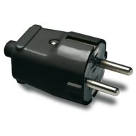 Famatel Földelt dugvilla fekete, 16A-250V