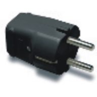 Famatel Földelt dugvilla fekete, 16A-250V