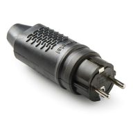 Famatel Földelt gumi dugvilla fekete erősített 16A 250V