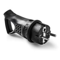 Famatel Földelt gumi dugvilla fekete, 16A-250V, IP44