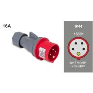 Famatel Ipari lengő dugvilla/dfh-164/ 3P+N+F 380V 16A IP44