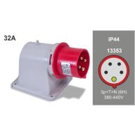   Famatel FAMATEL ipari ráépíthető dugvilla 3P+N+F 380V 32A IP44 90°