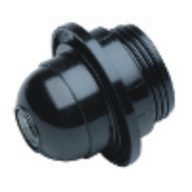 Famatel Műanyag csillárfoglalat E-27 fekete, galléros