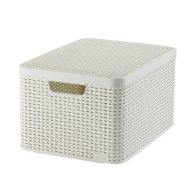 Keter STYLE  L MÉRETŰ RATTAN KOSÁR FEDÉLLEL (30L) Krém