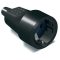 Famatel Földelt gumi lengődugalj, fekete, 16A-250V