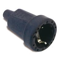 Famatel Földelt gumi lengődugalj fekete, 16A-250V