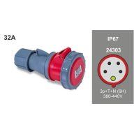 Famatel FAMATEL ipari lengő dugalj 3P+N+F 380V 32A IP67