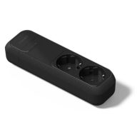   Famatel Földelt szerelhető elosztó kettes, fekete, 16A-250V