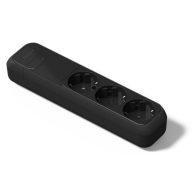   Famatel Földelt szerelhető elosztó hármas, fekete, 16A-250V