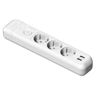   Famatel Szerelhető elosztó hármas+ kapcs+2db USB+ túlfeszvéd.