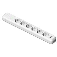   Famatel Szerelhető elosztó hatos+ kapcs+2db USB+túlfeszvéd.