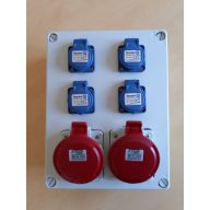   Famatel Szerelt ipari doboz 3075 + 4db házt. alj + 2db 5P 32A, IP44