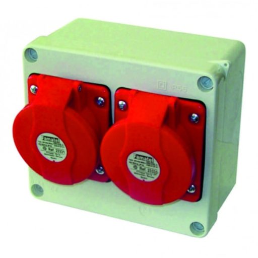 Famatel 3073 szerelő doboz 2db  5P 16A ip. alj, IP44