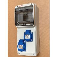   Famatel AcQUA  6 mod. ipari doboz 2 db háztartási aljzat 16A