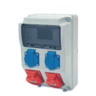   Famatel AcQUA 9 mod. szerelt ipari doboz /2db házt. alj+2db 5P 32A/