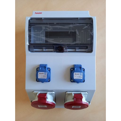 Famatel Szerelt 12 m. ip.szekrény 400x265x155mm, 2db HT, 2db 5P 32A
