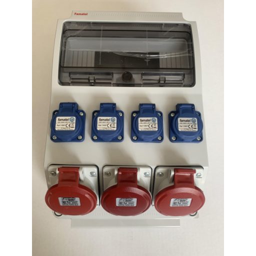 Famatel Szerelt 12 mod.  ipari doboz 4db HT(13957), 3db 5P 16A (23331) IP44