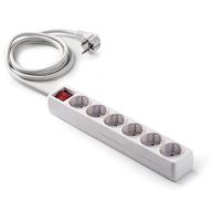   Famatel Hosszabbító hatos 5 m vez+kapcsoló 16A-250V, fehér