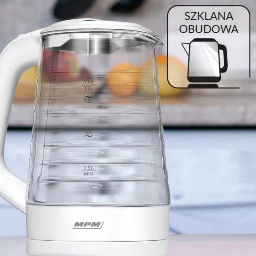MPM Vízforraló - 1.7 L, Üveg, 2200 W
