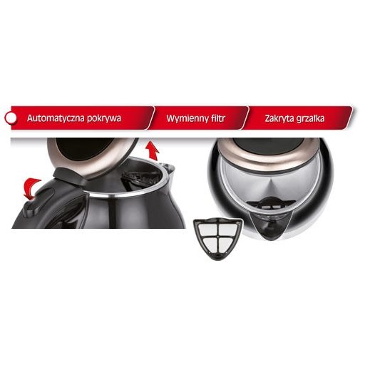 MPM Vízforraló - 1,7 L,  2000 W, Inox, Ddupla Falú