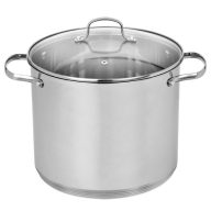 Smile Edény -  Rozsdamentes Acéll, Üvegfedő, 11L