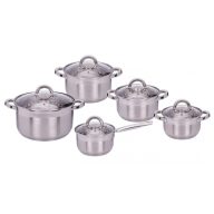   Smile Edényszett - 10 db-os, Rozsdammentes Acél, Üvegfedőkkel