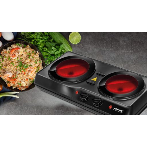 MPM Kerámia főzőlap 2000W dupla fekete