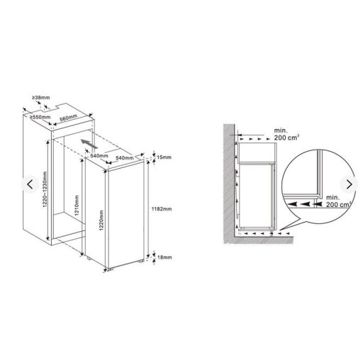 MPM Beépíthető hűtőszekrény, 181L, Fehér