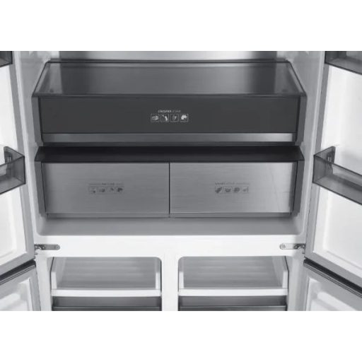 MPM Side By Side Hűtőszekrény Fagyasztóval "multidoor" fekete üveg