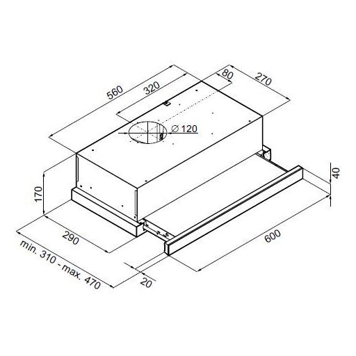 MPM Páraelszívó kihúzható 60cm inox