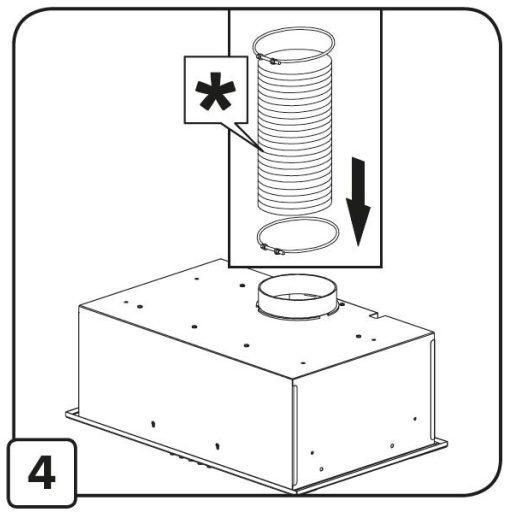 MPM Páraelszívó 60 cm szekrénybe építhető fehér üveg