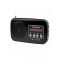 Orava Rádió - FM Tölthető Akkuval, Fekete,  Li-ion, 3,7 V
