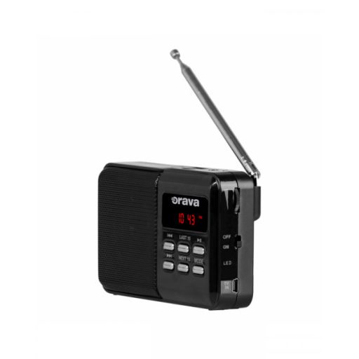 Orava Rádió FM tölthető akkuval fekete