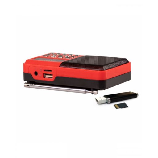 Orava Rádió FM tölthető akkuval piros