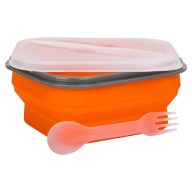 Smile Ételtartó - Narancs 600ml + Evőeszköz