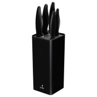   Smile Késkészlet - 6 db-os, Acél, műanyag Fekete Tartóval