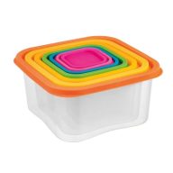 Smile Ételtartó, 7 darabos, szines fedelekkel